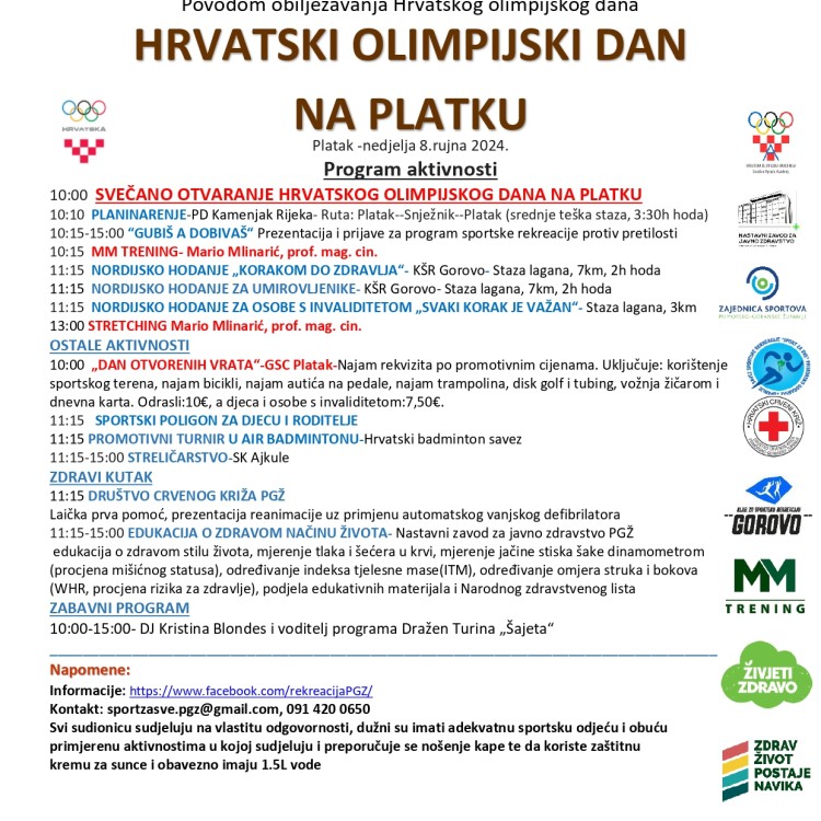 08/09/2024 HRVATSKI OLIMPIJSKI DAN NA PLATKU